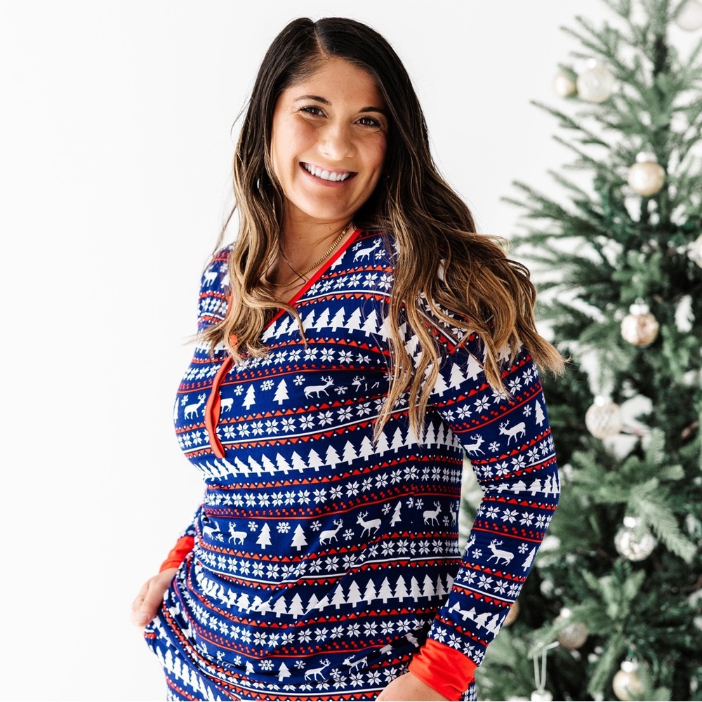 LIKE NEW BUMS AND ROSES “Deer Santa” Festive Holiday Top Women’s Size Large L
